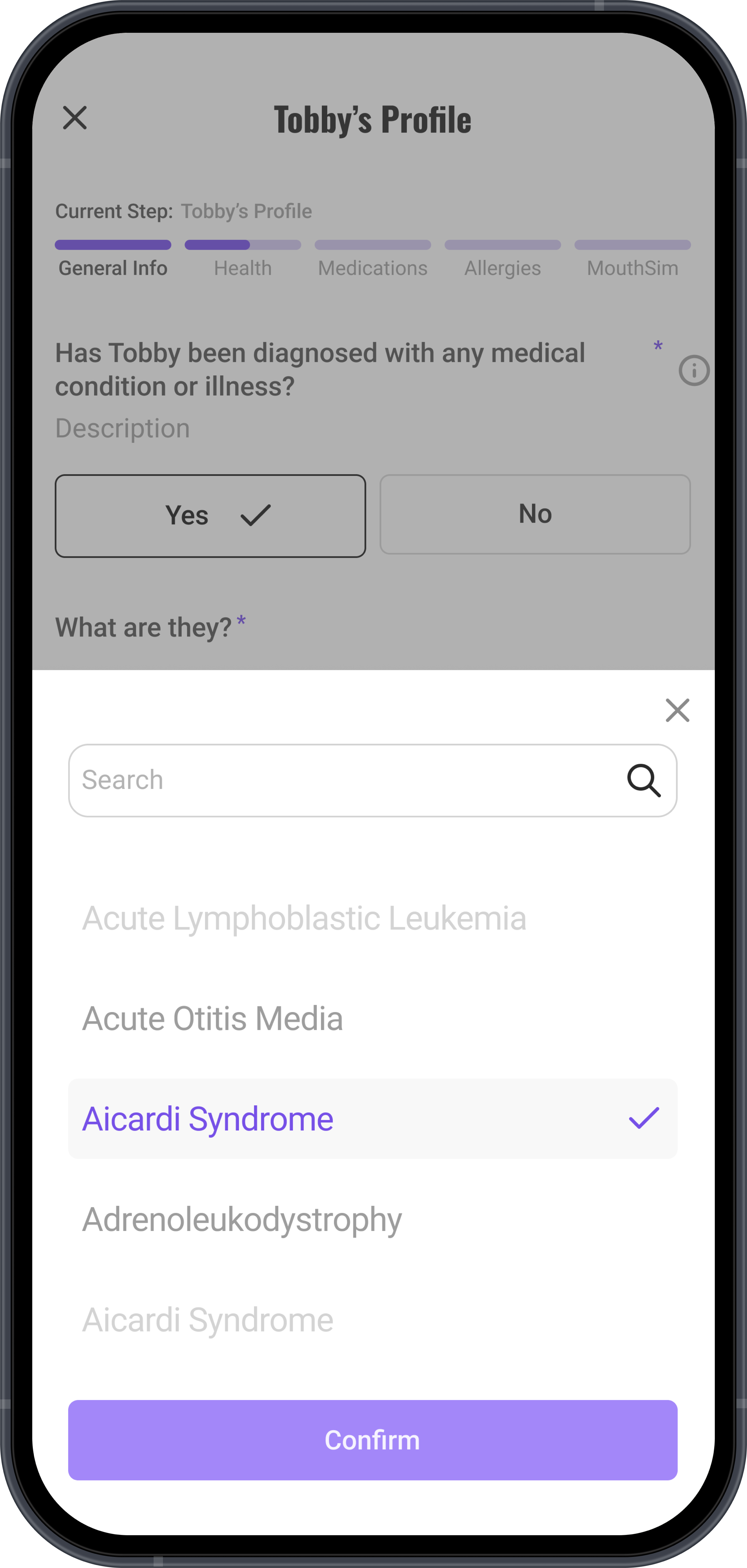 Profile Creation screen 3